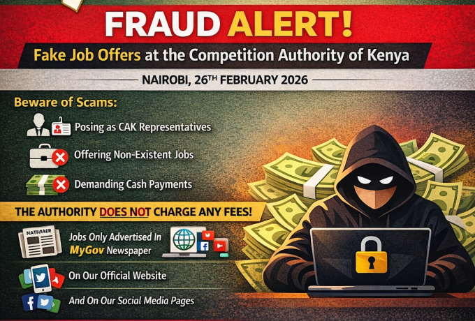 Public Notice Regarding Fraudulent Claims Of Job Opportunities at The Competition Authority Of Kenya